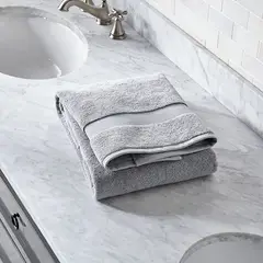 CRATE & BARREL - Toalla de Baño Gris 100% Algodón Turco 800gr
