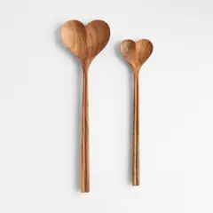 CRATE & BARREL - Set 2 Cucharas Corazón Para Servir