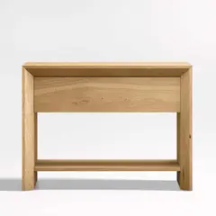 CRATE & BARREL - Mesa De Noche Baja Madera De Roble Blanco