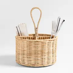 CRATE & BARREL - Porta Cubiertos De Rattán