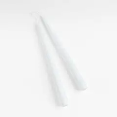 CRATE & BARREL - Set de 2 Velas Cónicas Dipped White
