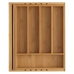 CRATE & BARREL - Bandeja para Cubiertos Extendible de Bambú