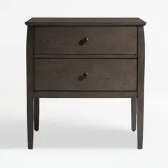 CRATE & BARREL - Mesa De Noche Mason Shadow Gris 2 Cajones