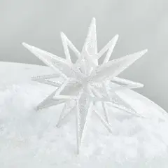 CRATE & BARREL - Adorno de Estrella Radiante de Escarcha Plateada