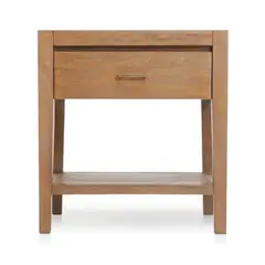 CRATE & BARREL - Mesa de Noche Dawson de Madera de Mango 1 Cajón