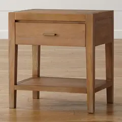 CRATE & BARREL - Mesa de Noche Dawson de Madera de Mango 1 Cajón