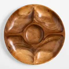 CRATE & BARREL - Fuente Dividida Tondo de Madera