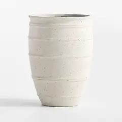 CRATE & BARREL - Maceta Kina Blanca para Interior/Exterior de 40x29.5cm