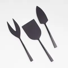 CRATE & BARREL - Set de 3 Cuchillos para Queso Black