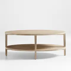 CRATE & BARREL - Mesa de Centro Clairemont de Madera Natural de Roble