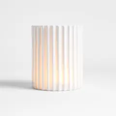 CRATE & BARREL - Portavelas Huracán De Porcelana Blanca