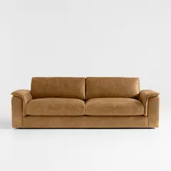 CRATE & BARREL - Sofá De Cuero Wythe 3 Cuerpos