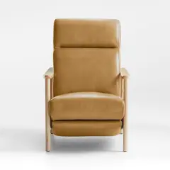 CRATE & BARREL - Butaca Domingo Reclinable de Cuero 1 Cuerpo