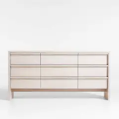 CRATE & BARREL - Cómoda de 9 Cajones de Fresno Blanqueado Clemente