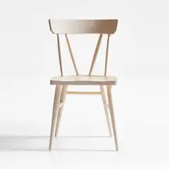 CRATE & BARREL - Silla de Comedor Juni Bleached de Madera