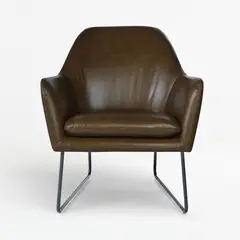 CRATE & BARREL - Butaca de Cuero Clancy 1 Cuerpo
