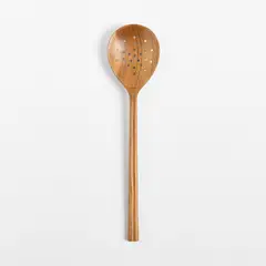 CRATE & BARREL - Cuchara Ranurada de Madera
