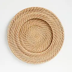 CRATE & BARREL - Plato de Sitio de Ratán Artesia Natural