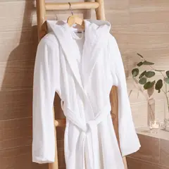 CRATE & BARREL - Bata de Baño con Capucha 100% Algodón Crate&Barrel