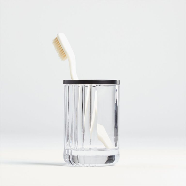 Vaso de Baño de Vidrio Acanalado