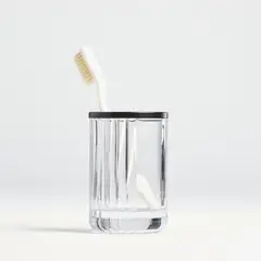 CRATE & BARREL - Vaso de Baño de Vidrio Acanalado