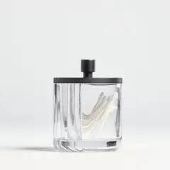 CRATE & BARREL - Frasco de Baño de Vidrio Acanalado Pequeño