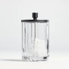 CRATE & BARREL - Frasco de Baño de Vidrio Acanalado Grande