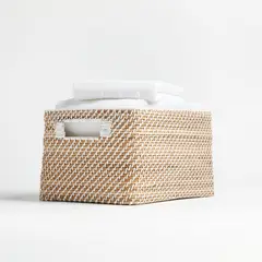 CRATE & BARREL - Organizador Sedona Blanco Pequeño