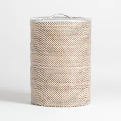 CRATE & BARREL - Cesto para Ropa Sucia Sedona Blanco