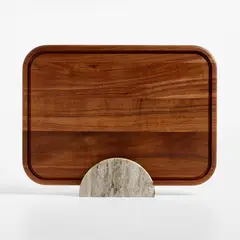 CRATE & BARREL - Tabla De Cortar Con Soporte De Marmol Tuscan Kitchen