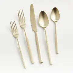 CRATE & BARREL - Juego de Cubiertos de 5pzs. Diem Champagne