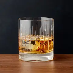 CRATE & BARREL - Vaso de Vidrio Cortado Corto Vance