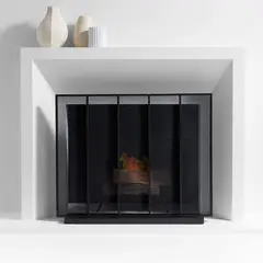 CRATE & BARREL - Pantalla De Chimenea Vertical Negra