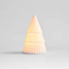 CRATE & BARREL - Árbol de Navidad LED Extra-Pequeño de Porcelana Blanca