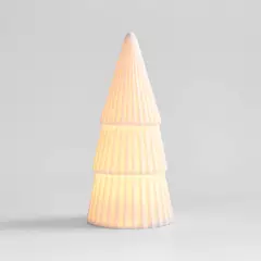 CRATE & BARREL - Árbol de Navidad LED Mediano de Porcelana Blanca
