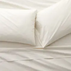 CRATE & BARREL - Juego de Sábanas Dove 100% Algodón 400 Hilos