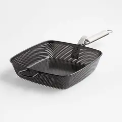CRATE & BARREL - Sartén Cuadrada para Freír con Mango de Acero Inoxidable