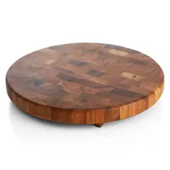 CRATE & BARREL - Tabla de Picar Redonda de Madera de Acacia