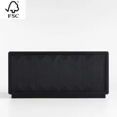 CRATE & BARREL - Aparador Roseau De Madera Negra Carbón