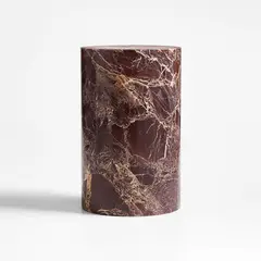 CRATE & BARREL - Escultura Cilíndrica Decorativa De Mármol Rojo