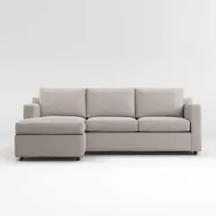 CRATE & BARREL - Sofá Cama Seccional Barrett Ash de 3 Cuerpos Queen