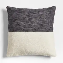 CRATE & BARREL - Funda De Cojín Biella Blend Negro 58x58cm