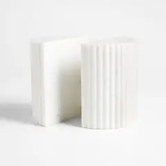 CRATE & BARREL - Juego de 2 Sujetalibros de Mármol