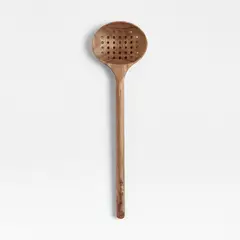 CRATE & BARREL - Cuchara Ranurada de Madera Acacia