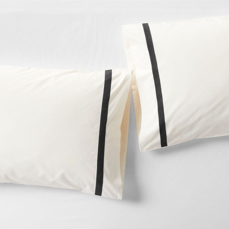 Set De 2 Fundas De Almohada Tuxedo Stripe Negro King