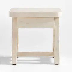 CRATE & BARREL - Mesa Auxiliar Aya de Madera de Pino con Cajón