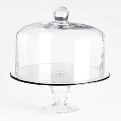 CRATE & BARREL - Soporte Para Tortas De Cristal Claude Con Tapa