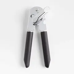 CRATE & BARREL - Abrelatas Soft-touch Negro de Acero Inoxidable