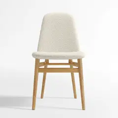 CRATE & BARREL - Silla de Comedor Tapizada Silvi con Estructura de Madera