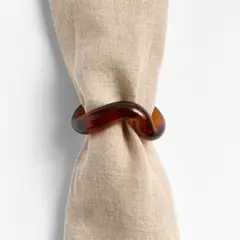 CRATE & BARREL - Set 4 Aros de Servilleta de Vidrio Reciclado